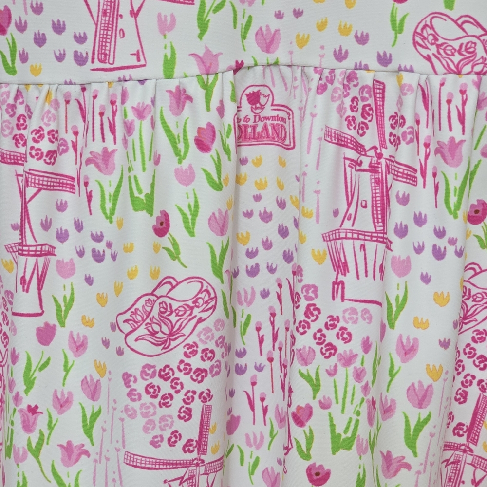 Smith & Quinn Tory Dress In Holland Tulip Sz M Pink Tiered Vacation Cottagecore - Picture 3 of 12